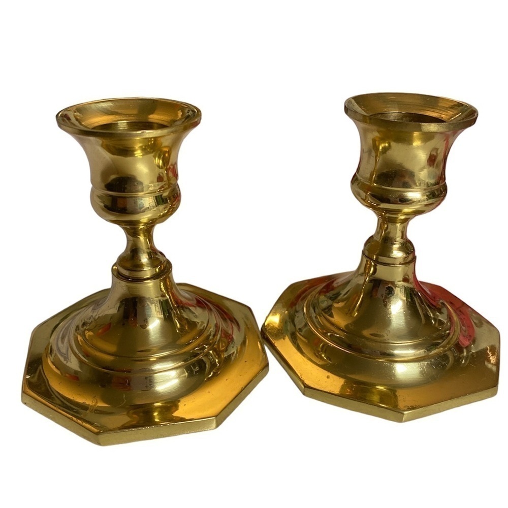 Brass candlestick holders made in India #16